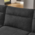 Modern Sofa 3 Seat Couch With Stainless Steel Trim And Metal Legs For Living Room,Black Black Foam 3 Seat