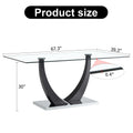 Large Modern Minimalist Rectangular Glass Dining Table For 6 8 With 0.4