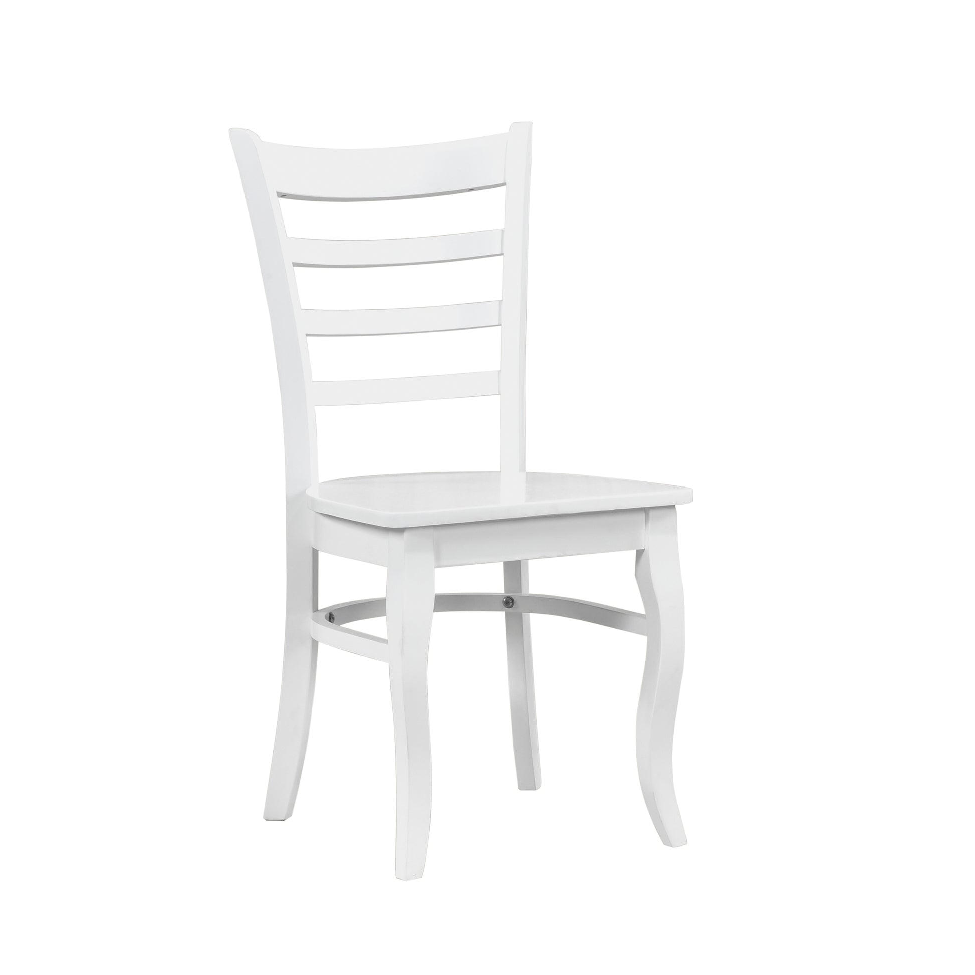 White Finish Dining Chairs Set Of 2 Wooden Ladder Back Casual Farmhouse Style Kitchen Dining Room Furniture White Dining Room Casual,Farmhouse Wood