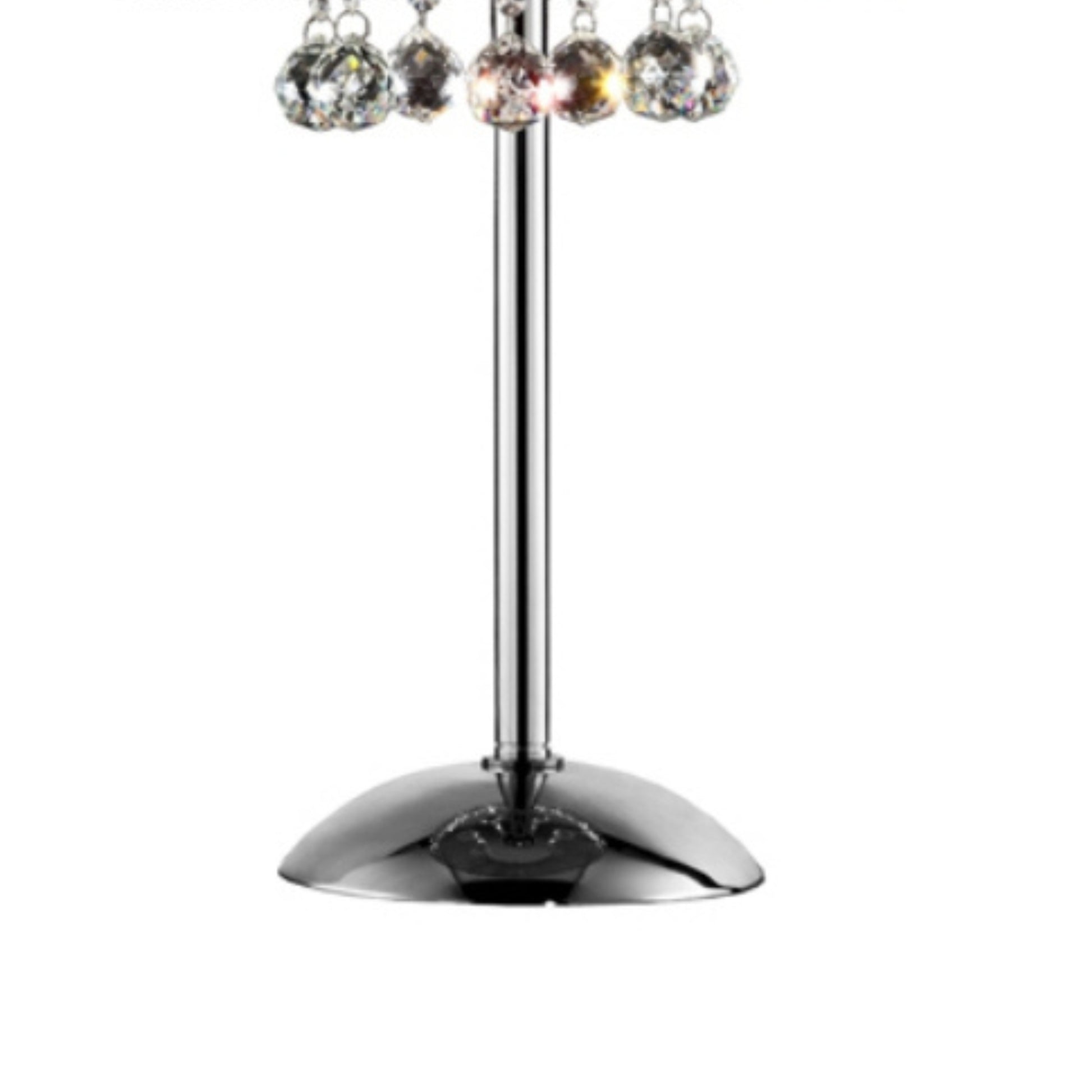 27.5" Tall Table Lamp" Dreamer", Silver And Crystal Accents, Silver Shade Silver Metal