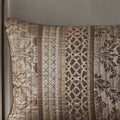 6 Piece Jacquard Quilt Set With Throw Pillows Brown Gold Full Queen Full Brown Gold Cotton