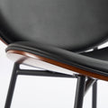 Mid Century Modern Shell Chair Single Side Chair Tripod Black Leather Lounge Chair In Walnut Finish Comfortable Backrest,Black Color,Sw1871Bk Black Primary Living Space American Design Foam Pu