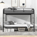 Twin Over Twin Bunk Bed With Ladders Twin Black Steel