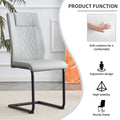 Table And Chair Set, Minimalist Dining Table, Imitation Marble Patterned Glass Tabletop, Mdf Legs With U Shaped Brackets. Paired With Comfortable Chairs, Suitable For Dining And Living Rooms. Black Mdf Glass
