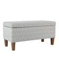 Geometric Patterned Fabric Upholstered Wooden Bench With Hinged Storage, Large, Gray And Brown Grey Brown Wood