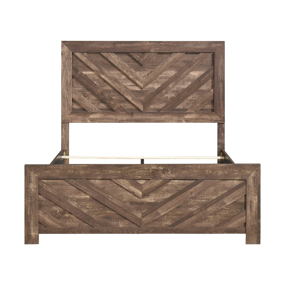 Rustic Brown Finish Contemporary Queen Size Panel Bed Wooden Bedroom Furniture 1Pc, Bed In A Box Box Spring Required Queen Rustic Brown Bedroom Bed Frame Wood