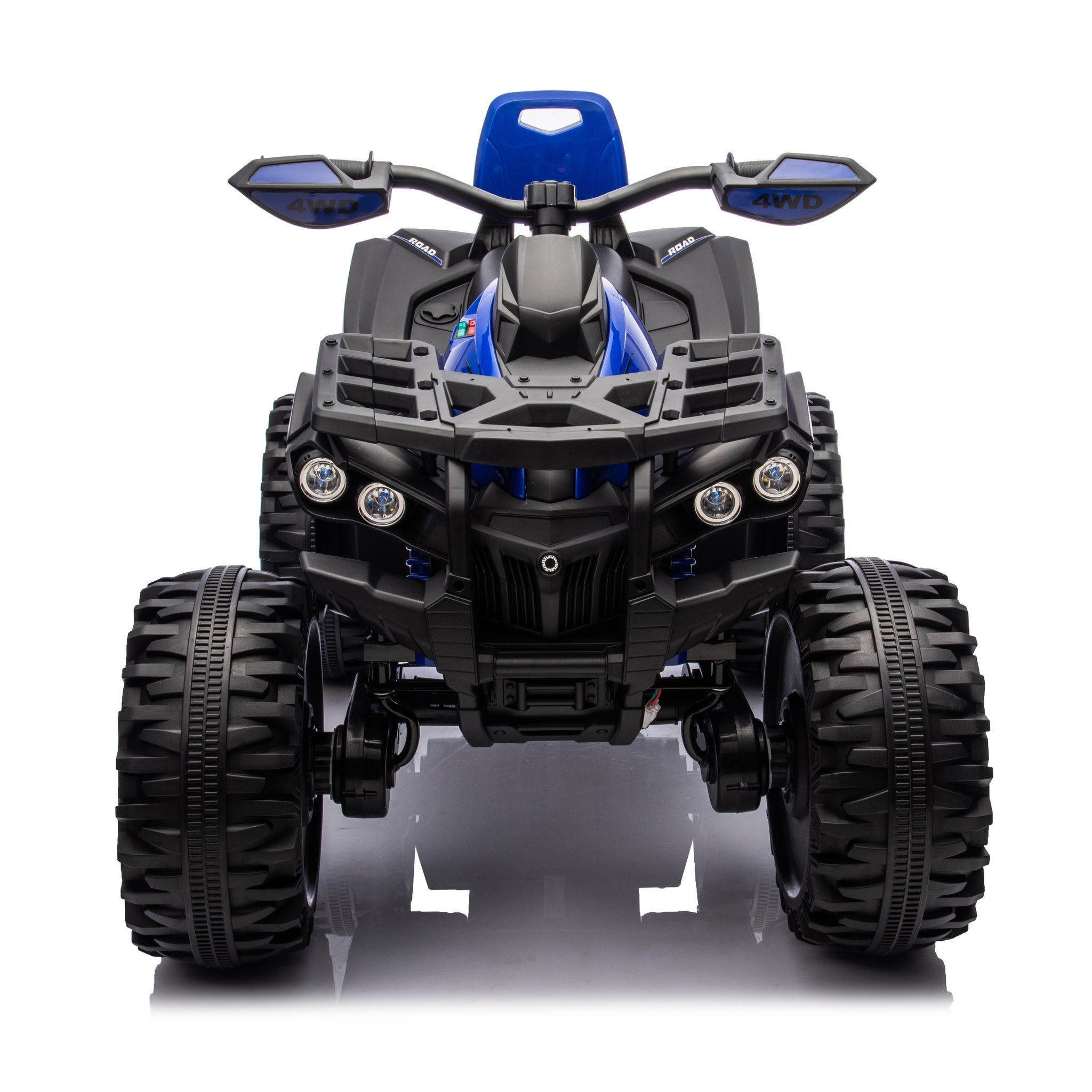 Kids Atv 4 Wheeler, 24V Kids Ride On Toy For Big Kid W Bluetooth, 200W*4Motor,Blue Blue Abs