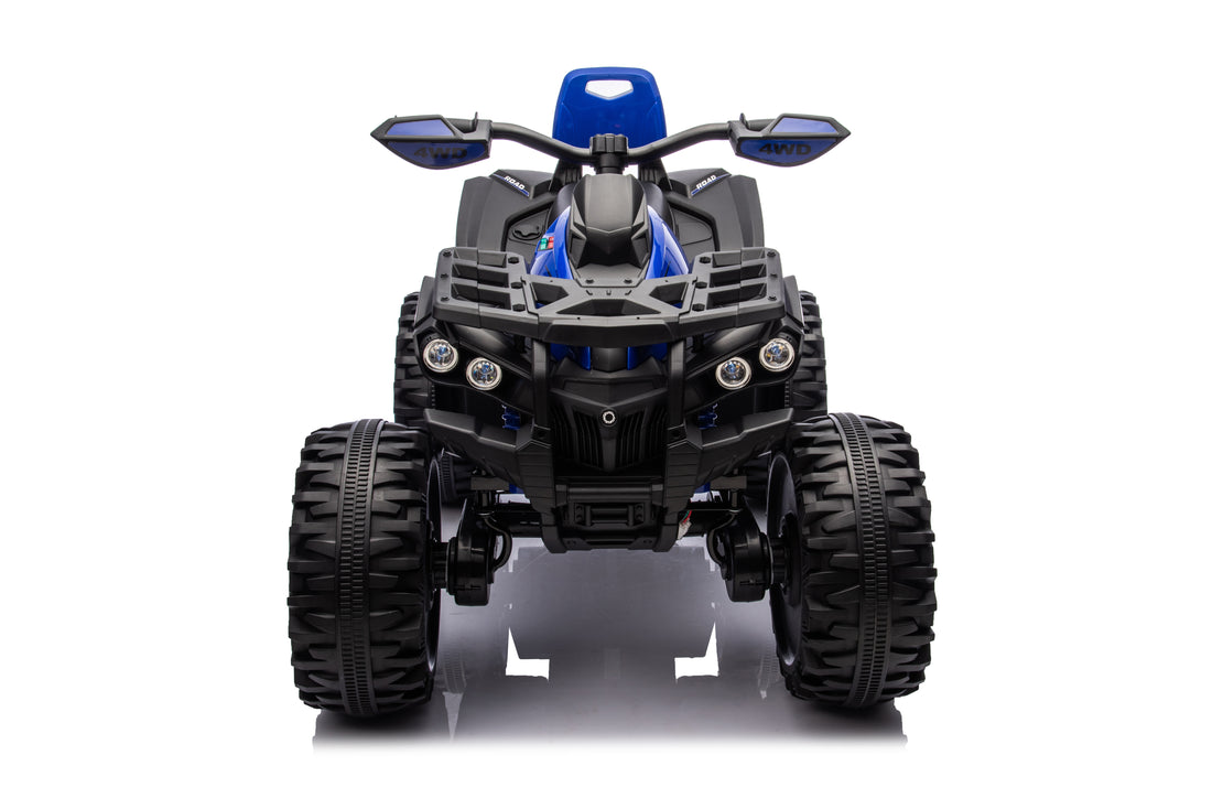 Kids Atv 4 Wheeler, 24V Kids Ride On Toy For Big Kid W Bluetooth, 200W*4Motor,Blue Blue Abs