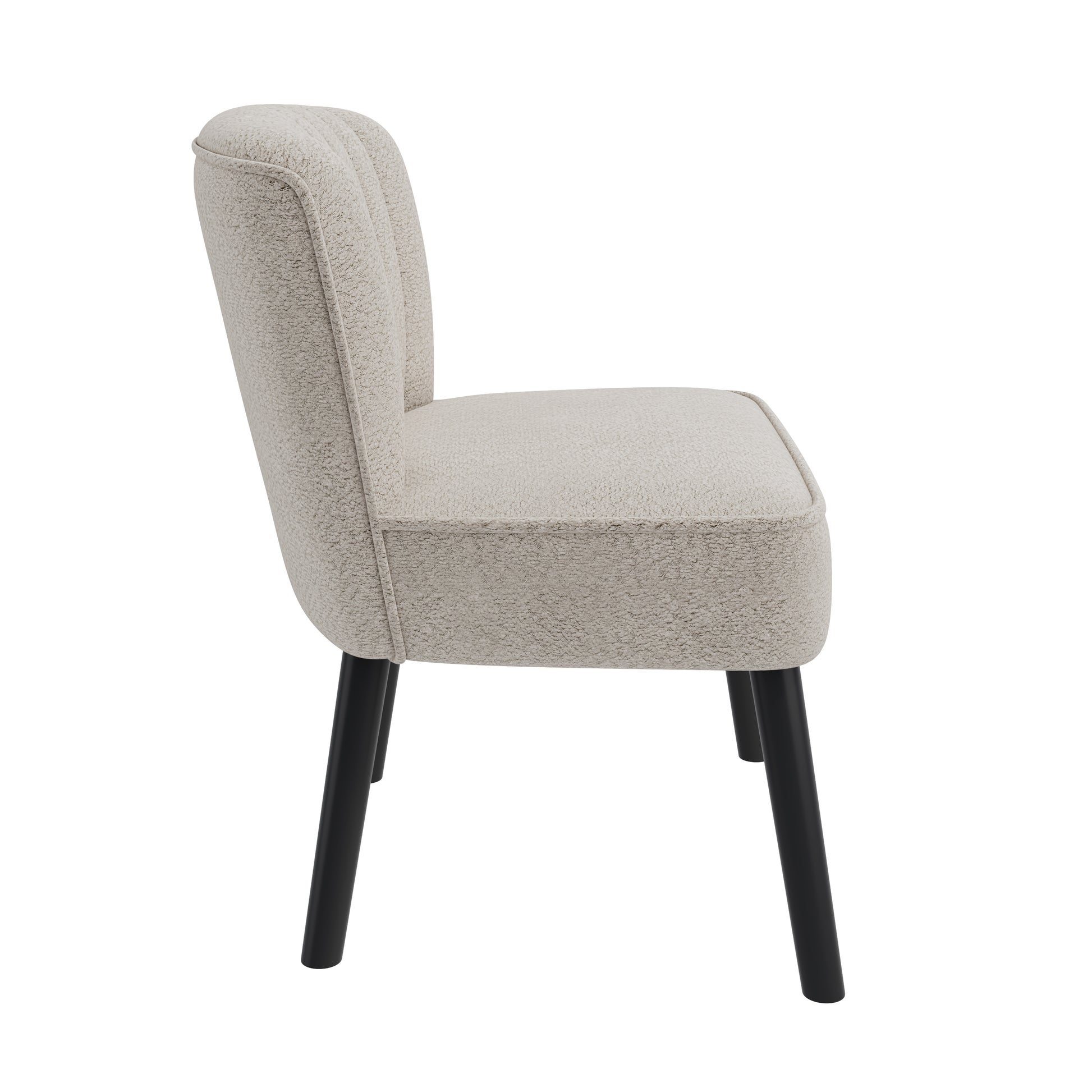 Shellback Chair In White White Boucle,Polyester