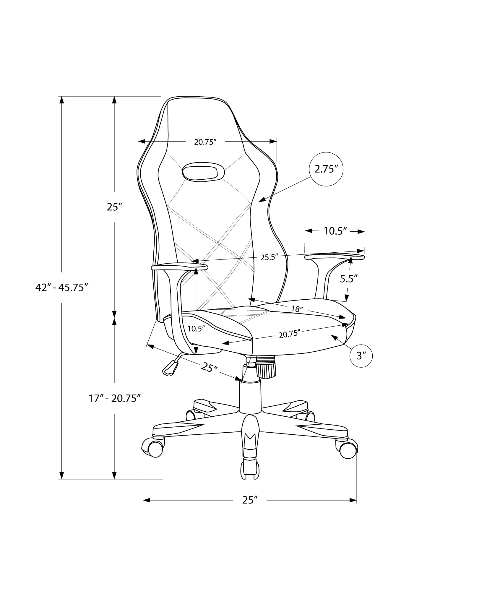 Office Chair, Gaming, Adjustable Height, Swivel, Ergonomic, Armrests, Computer Desk, Work, Black And Red Leather Look, Black Metal, Contemporary, Modern Black Foam Polyurethane