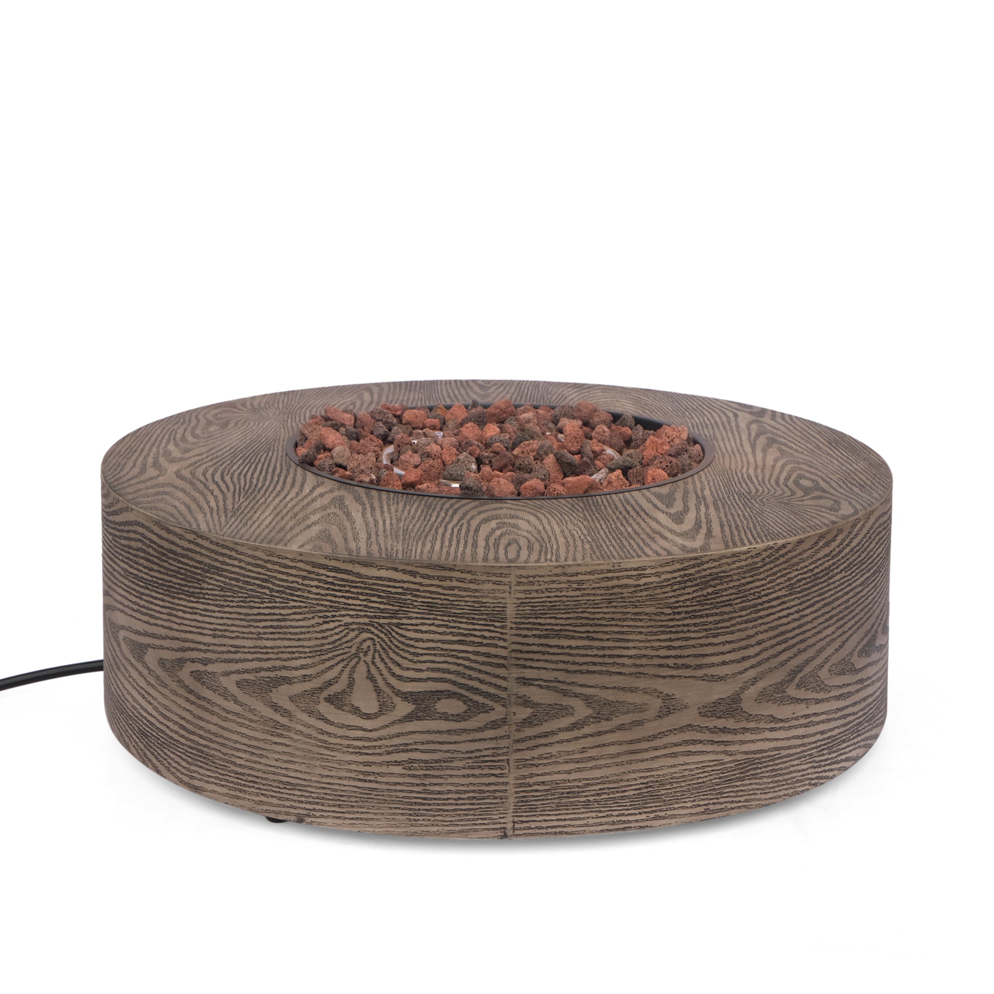 Aidan Round Iron Fire Pit 50,000 Btu Tank Outside Wood Iron