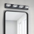 Led Modern Black Vanity Lights, 4 Lights Acrylic Matte Black Bathroom Vanity Lights Over Mirror Black Iron Acrylic