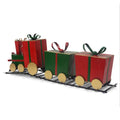 Festive Iron Train Decor With Gift Shaped Carriages Red Iron