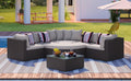 7 Piece Outdoor Wicker Sofa Set, Rattan Sofa Lounger, With Colorful Pillows, Conversation Sofa, For Patio, Garden, Deck, Brown Wicker Yes Brown Seats 6 Garden & Outdoor Complete Patio Sets Foam