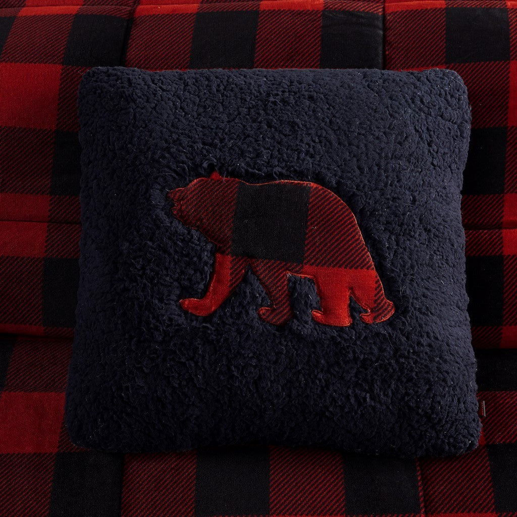 Plush To Sherpa Down Alternative Comforter Set King Multicolor Polyester