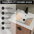 24'' Bathroom Vanity With Top Sink, Modern Bathroom Storage Cabinet With 2 Soft Closing Doors, Single Sink Bathroom Vanity Brown Bathroom American Design Ceramic Engineered Wood