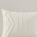 3 Piece Cotton Duvet Cover Set King Off White Cotton