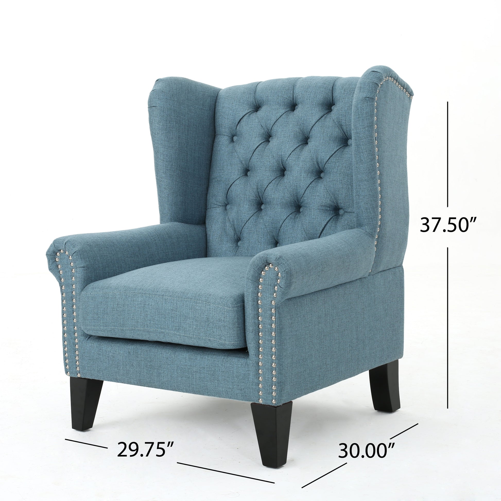 Accent Chair Blue Fabric