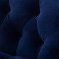La Rosa Victorian Tufted Upholstered Accent Chair, Navy Blue Velvet Navy Blue Foam Velvet
