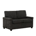 Convertible Twin Sleeper Sofa With Usb Ports, Modern Upholstered Sofa Bed, Living Room 2 Seater Sofa Loveseat, Dark Gray Dark Gray Polyester Wood Primary Living Space Medium Firm Cushion Back Heavy Duty Modern Rolled Arms Plywood Metal 2 Seat