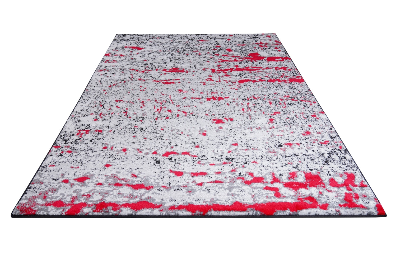 Jersey Area Rugs, Carpets For Livingroom, 5X7 Area Rugs ,3984 Black Red Rectangle 5&7 Black Red Contemporary Abstract Polypropylene