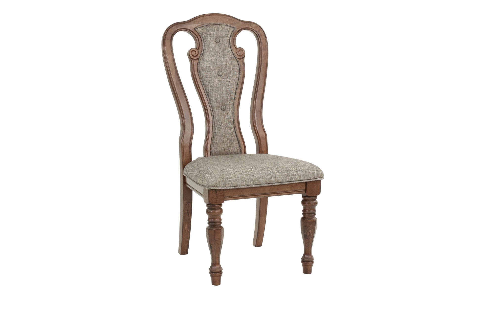Set Of 2 Dining Chairs Upholstered Tufted Unique Design Chairs Back Cushion Seat Dining Room Brown Brown Dining Room Contemporary,Modern,Transitional Dining Chairs Solid Wood