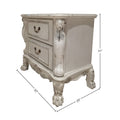 Bone White 2 Drawer Nightstand White 2 Drawers Bedroom Rectangle Felt Lined Drawers White Wood