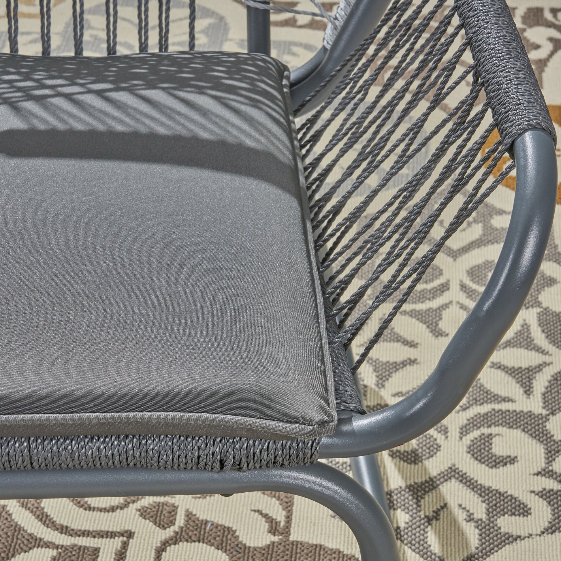 Idaho Club Chair Gray Woven Rope