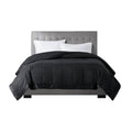 Lightweight Down Alternative Blanket With Satin Trim Black King Black Polyester