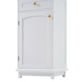 Tall Bathroom Storage Cabinet With Glass Doors, Free Standing, Two Drawers, And Adjustable Shelves, Mdf Board, Painted White Perfect For Displaying Your Favorite Items 2 White 2 4 Adjustable Shelves Bathroom Freestanding Partice Board Mdf Pine Wood