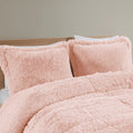 Shaggy Long Fur Comforter Mini Set King Blush Polyester