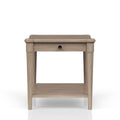 Sand Finished End Table With Storage Drawer Sand Solid Wood Mdf