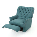 Indulge In Supreme Comfort: Electric Recliner Chair With Elegant Copper Accents And Soft Teal Upholstery Teal Fabric