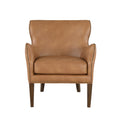 Daniela Saddle High Leg Slope Arm Chair Brown Foam Faux Leather
