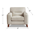Elm Leather Chair Beige Down Filling Genuine Leather