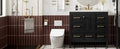 36'' Bathroom Vanity With Resin Sink Combo, Solid Wood Frame Bathroom Storage Cabinet, Freestanding Vanity Set With 5 Drawers& Soft Closing Doors Same As N710S136002B Black Bathroom Solid Wood Mdf Resin