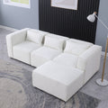 Modular Sofa Beige Chenille Fabric, Simple And Grand, The Seat And Back Is Very Soft. This Is Also A Knock Down Sofa Beige Chenille 4 Seat