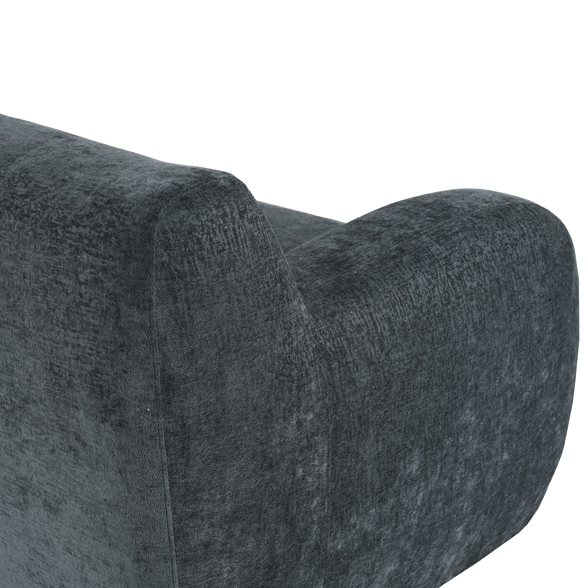 81.5'' Minimalist Curved Upholstered Sofa, 3 Seat Modular Casual Sofa For Living Room, Bedroom, And Apartments Gray Polyester 3 Seat