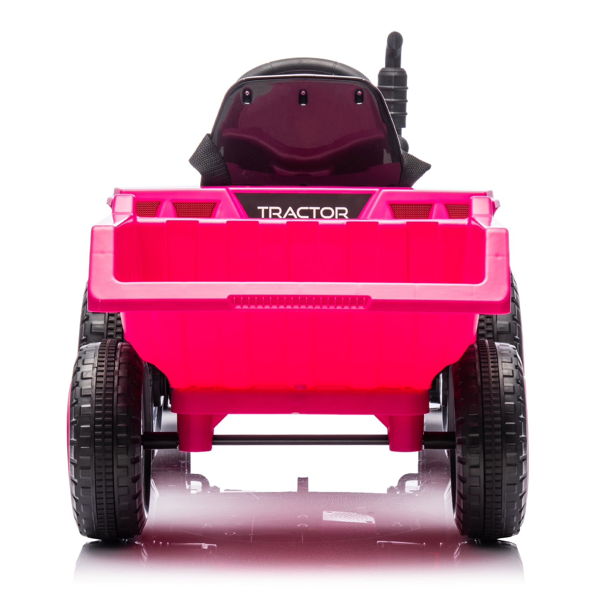 12V Kids Ride On Electric Tractor Black Knight,Kids Ride On Toy.2Wd,Non Skid Tires, Steering Wheel, Foot Pedal,With Removable Storage Tug,Light,Bluetooth,Music,Mp3,Usb,Power Display For Kids Aged 3 . Rose Red 50 99 Lbs Polypropylene