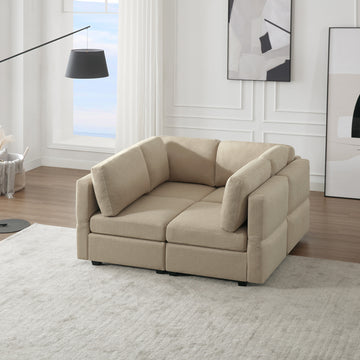 4 Seat Sofa Bed Upholstered Sofa Sleeper, Space Saving Sof Bed2 Seat Sofa With Storage Space Under Seatsall Arms And Backs Adjustabled For Ultimate Comfort Seating Beige Beige Polyester 4 Seat