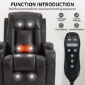 Infinite Position Up To 350 Lbs Power Lift Recliner Chair For Elderly, Heavy Duty Motion Mechanism With 8 Point Vibration Massage And Lumbar Heating, Usb Charging Port, Cup Holders, Brown White