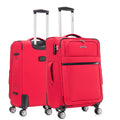 3 Piece Fabric Soft Luggage Set With Swivel Wheels And Password Lock, 20 26 30 Inches Red Fabric