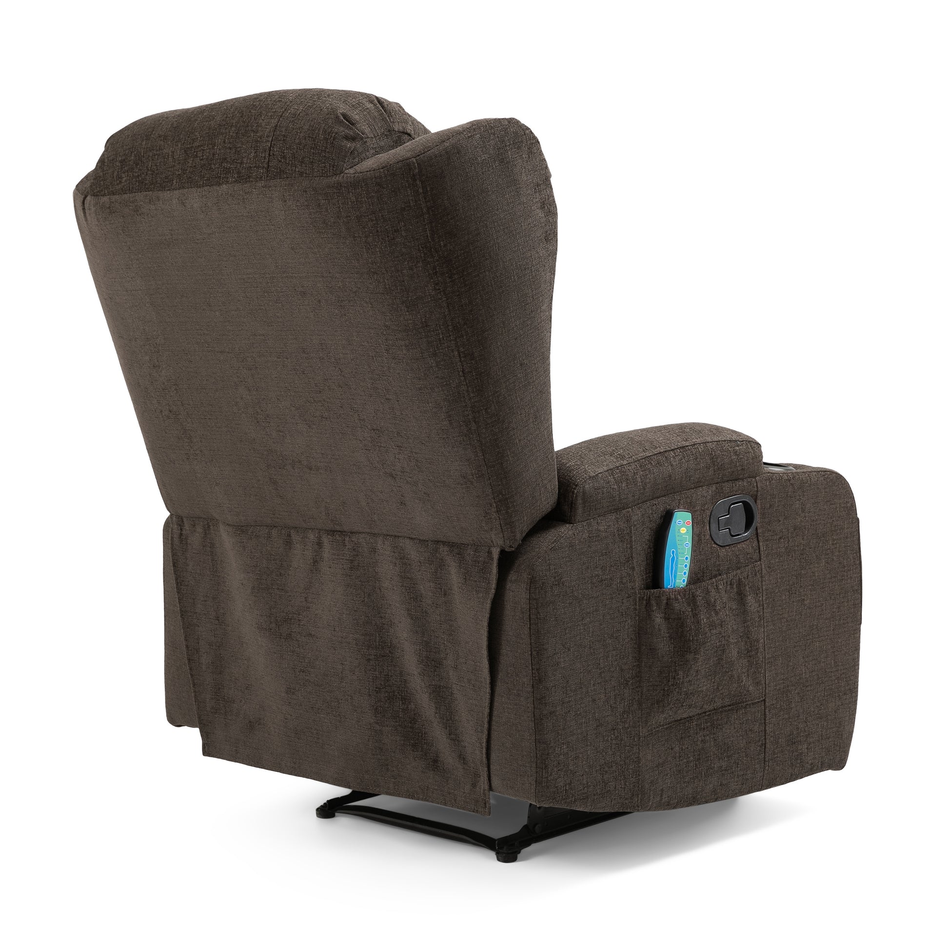 Massage Recliner Brown Fabric