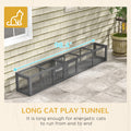 Pawhut Cat Tunnel Outdoor, Wooden Cat Tube With Combinable Design, 8 Doors, 98