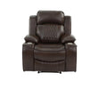 Power Motion Recliner Chair 1Pc Chair Contemporary Brown Color Gelstorage Arms W Cup Holder Living Room Furniture Brown Faux Leather Power Push Button Primary Living Space Cushion Back Contemporary,Modern Pillow Top Arms Metal & Wood