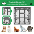 Catio Outdoor Cat Enclosure Cat House Wooden Cat Cage Large Feral Cat Shelter For Mulitiple Cats With Six Platforms, Large Enter Door, Waterproof Roof 60