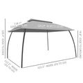 Outsunny 10' X 13' Patio Gazebo, Outdoor Gazebo Canopy Shelter With Netting, Vented Roof, Steel Frame For Garden, Lawn, Backyard, And Deck, Dark Gray Gray Steel
