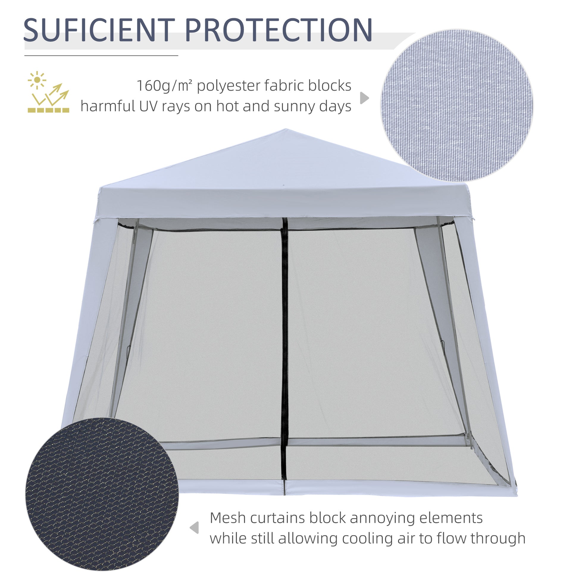 Outsunny 10'X10' Outdoor Canopy Tent, Slant Leg Sun Shelter With Mesh Sidewalls, Patio Tents For Parties, Grey Grey Steel