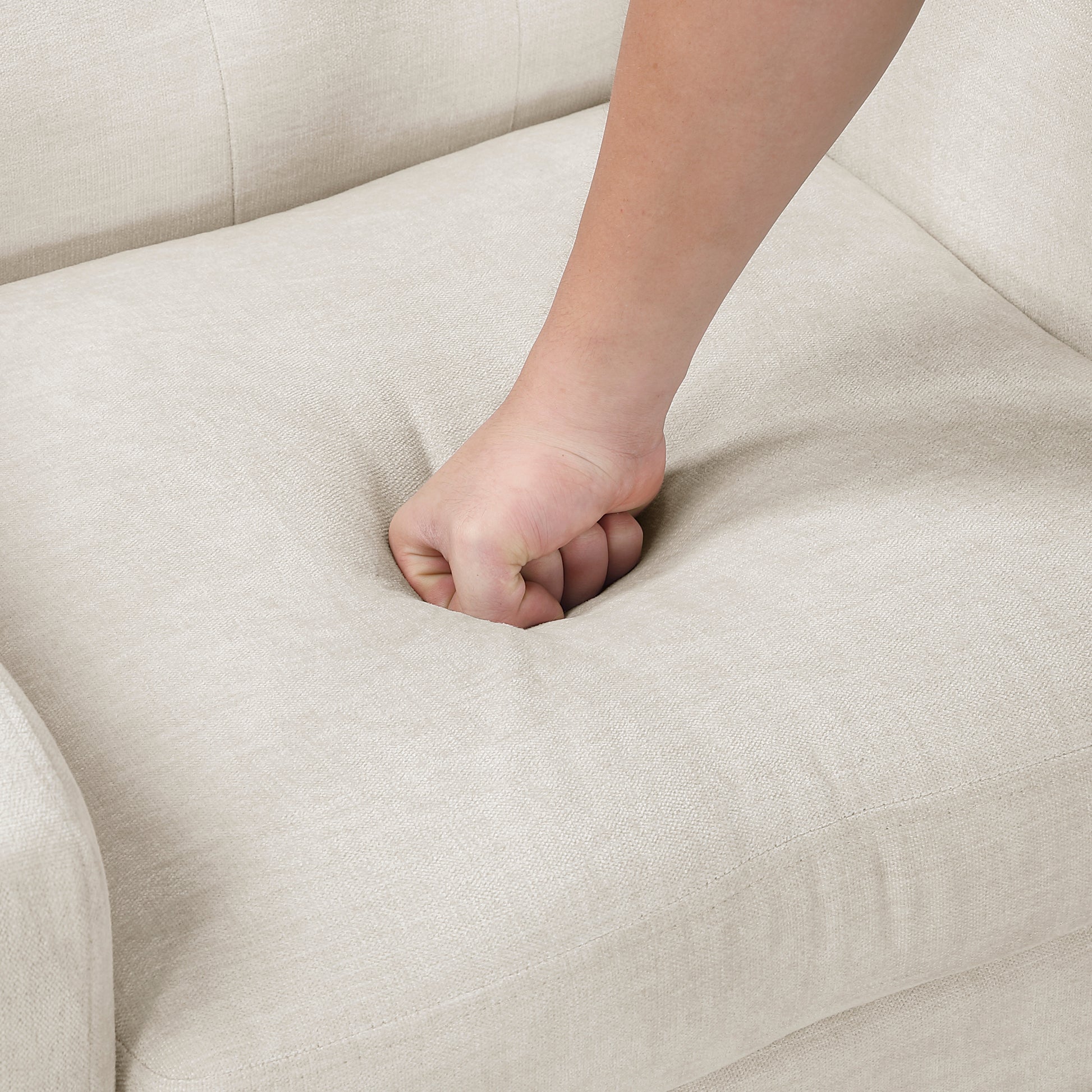 Contemporary Living Room Furniture 1Pc Accent Chair Beige Button Tufted Fabric Upholstery Beige Primary Living Space Plywood