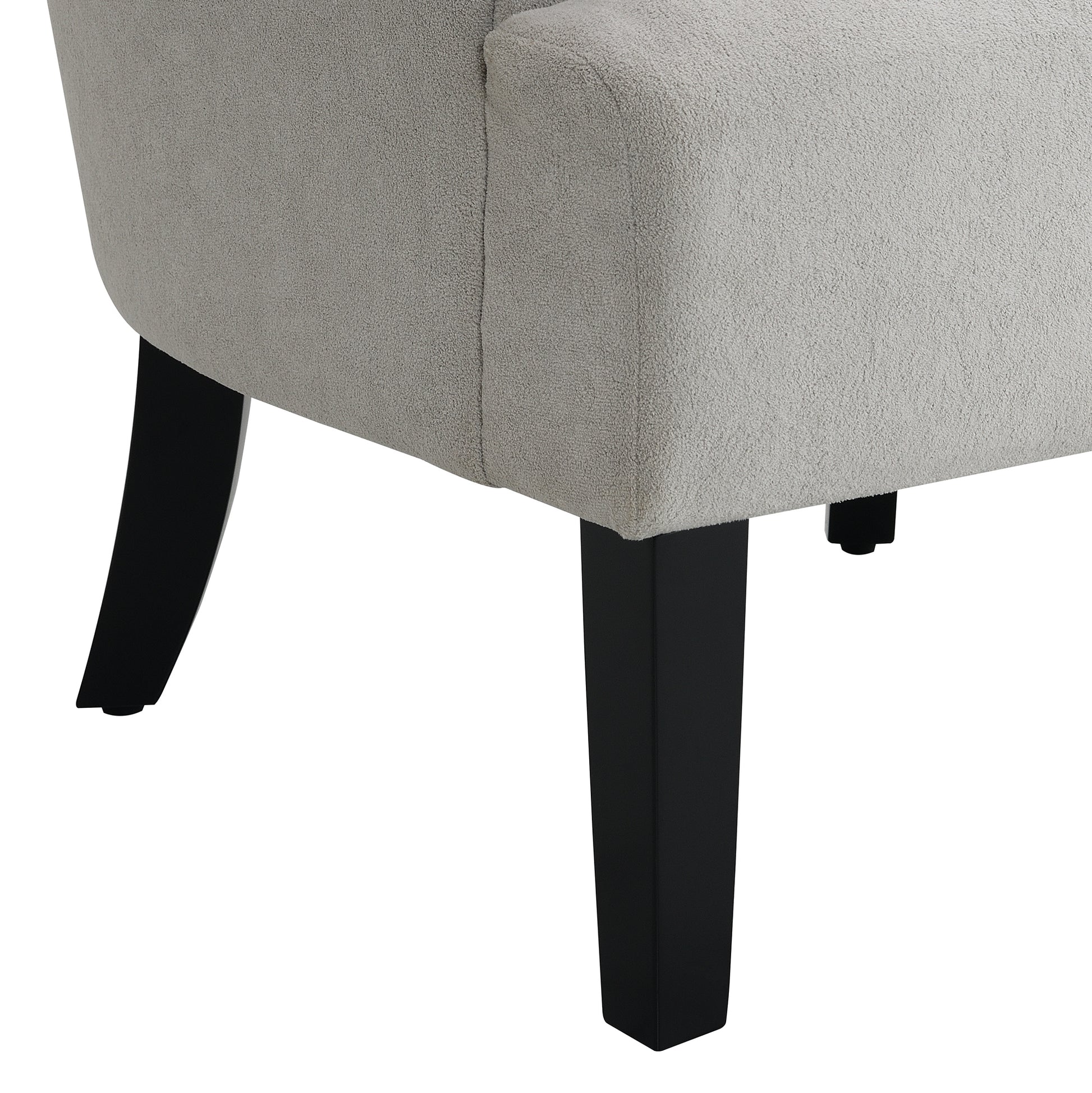 Modern Accent Living Room Chairs,Polyester Armchair Club Chair With Channel Back, Accent Chair For Living Room, Bedroom Reading Room, Soft Fabric, Wooden Leg, Light Grey Grey Primary Living Space Modern Foam Plywood